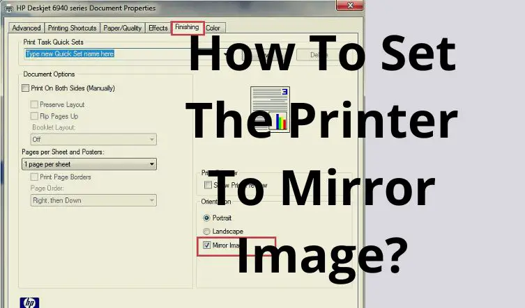 How To Set The Printer To Mirror Image
