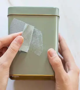 transparent stains from the adhesive on tape